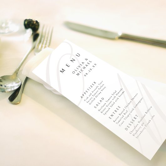 Classic Elegance kalligrafie monogram bruiloft Menu