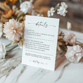 Classic Elegance Modern Minimal Wedding Details Kaart