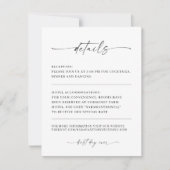 Classic Elegance Modern Minimal Wedding Details Kaart (Voorkant)