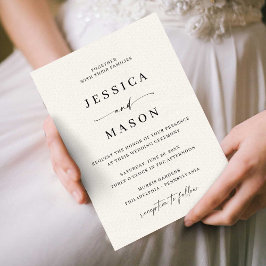 Classic Elegance Modern Minimal Wedding Invitation Kaart