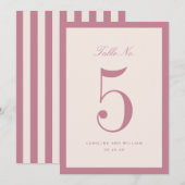 Classic Elegance Roze Trouwtafel Nummer Kaart (Voorkant / Achterkant)