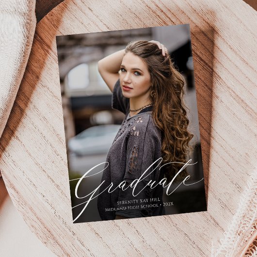 Classic Elegance Script Afstuderen aankondiging