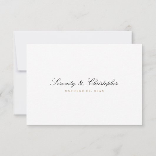 Classic Elegance Script Eenvoudige QR code bruilof RSVP Kaartje (Achterkant)