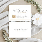 Classic Elegance Script Eenvoudige QR code bruilof RSVP Kaartje