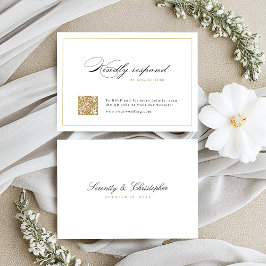 Classic Elegance Script Eenvoudige QR code bruilof RSVP Kaartje