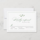 Classic Elegance Script Greenery bruiloft RSVP (Voorkant)