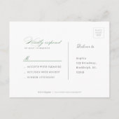 Classic Elegance Script Greenery bruiloft RSVP Uitnodiging Briefkaart (Achterkant)