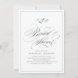 Classic Elegance Script Greenery Vrijgezellenfeest Kaart