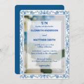 Classic Elegance Script monogram bloem bruiloft Kaart (Voorkant / Achterkant)