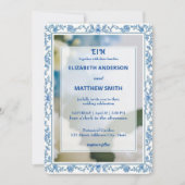 Classic Elegance Script monogram bloem bruiloft Kaart (Voorkant)