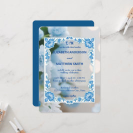 Classic Elegance Script monogram bloem bruiloft Kaart