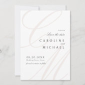 Classic Elegance Script Monogram Sla de datum op Save The Date (Voorkant)