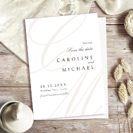 Classic Elegance Script Monogram Sla de datum op Save The Date