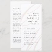 Classic Elegance Script Monogram Weddenschap Progr Menu (Voorkant / Achterkant)