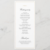 Classic Elegance Script Monogram Weddenschap Progr Menu (Achterkant)