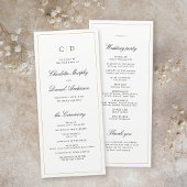 Classic Elegance Script Monogram Weddenschap Progr Menu