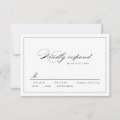 Classic Elegance Script Simple bruiloft RSVP (Voorkant)