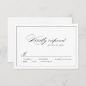Classic Elegance Script Simple bruiloft RSVP (Voorkant / Achterkant)