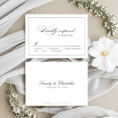 Classic Elegance Script Simple bruiloft RSVP Kaartje