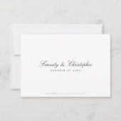 Classic Elegance Script Simple bruiloft RSVP Kaartje (Achterkant)