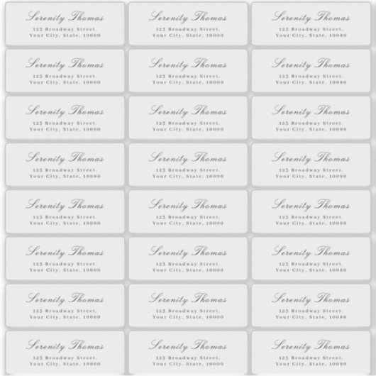 Classic Elegance transparant retouradreslabel Sticker (Voorkant)