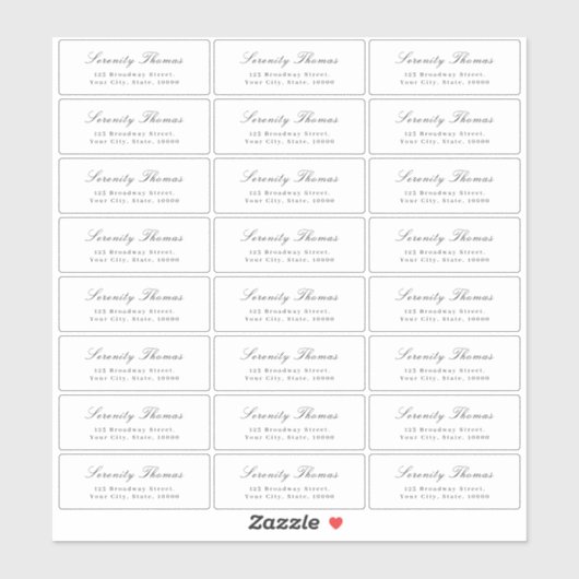 Classic Elegance transparant retouradreslabel Sticker (Vel)