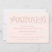 Classic Elegance Uitgestelde Wedding Update Peach Kaart (Voorkant)