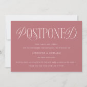 Classic Elegance Uitgestelde Wedding Update Roze Kaart (Voorkant)