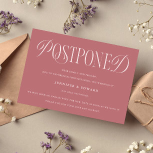 Classic Elegance Uitgestelde Wedding Update Roze Kaart