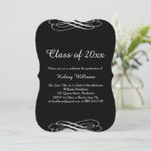 Classic Elegance Uitnodiging voor afstudeerfeest (Staand voorkant)