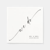 Classic Elegance Wedding Cocktail Napkin Servet (Voorkant)