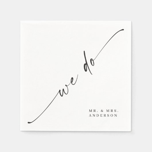 Classic Elegance Wedding Cocktail Napkin Servet (Voorkant)