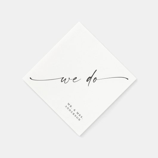 Classic Elegance Wedding Cocktail Napkin Servet (Hoek)