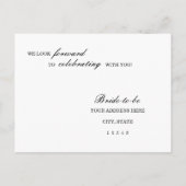 Classic Elegance Wedding Reply Briefkaart (Achterkant)