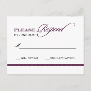 Classic Elegance Wedding Reply Briefkaart
