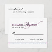 Classic Elegance Wedding Reply Briefkaart (Voorkant / Achterkant)