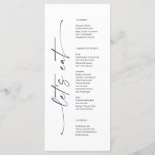 Classic Elegance Wedding Vrijgezellenfeest Menu (Voorkant)