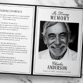 Classic Elegant 2-Photo Funeral/Memorial Drieluik Programma