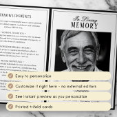 Classic Elegant 2-Photo Funeral/Memorial Drieluik Programma