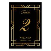 Classic Elegant Art Deco Lijst Bruiloft Zwart Goud Kaart (Voorkant)