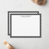 Classic Elegant Art Deco Patroon met Jouw naam Notitiekaartje (Voorkant / Achterkant in situ)