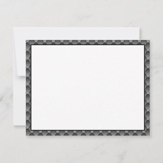 Classic Elegant Art Deco Patroon met Jouw naam Notitiekaartje (Achterkant)