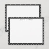 Classic Elegant Art Deco Patroon met Jouw naam Notitiekaartje (Voorkant / Achterkant)