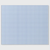 Classic Elegant Baby Blue Gingham Boy Baby shower Cadeaupapier (Vlak)