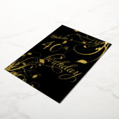 Classic Elegant Black and Gold Birthday Folie Uitnodiging (Gedraaid)