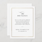 Classic Elegant Black and White Wedding Details Informatiekaartje (Voorkant / Achterkant)