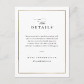 Classic Elegant Black and White Wedding Details Informatiekaartje (Voorkant)