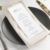 Classic Elegant Black and White Wedding Menu