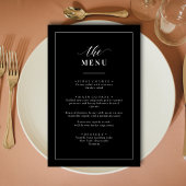 Classic Elegant Black and White Wedding Menu