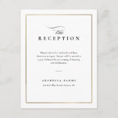 Classic Elegant Black and White Wedding Reception Informatiekaartje (Voorkant)